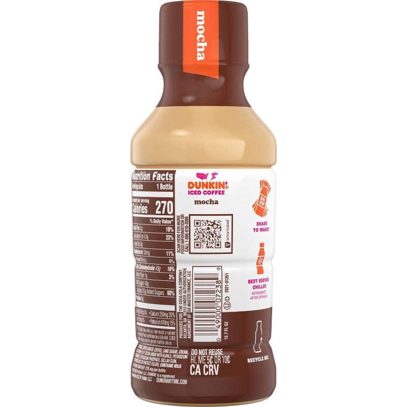 slide 7 of 8, Dunkin' Donuts RTD Dunkin Donuts Mocha - 13.7 fl oz Bottle, 13.7 fl oz