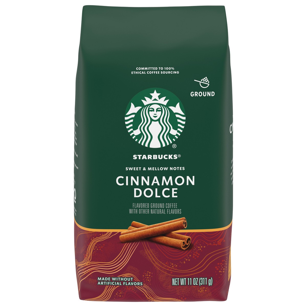 slide 1 of 7, Starbucks Cinnamon Dolce Flavored Ground Coffee, 11 oz