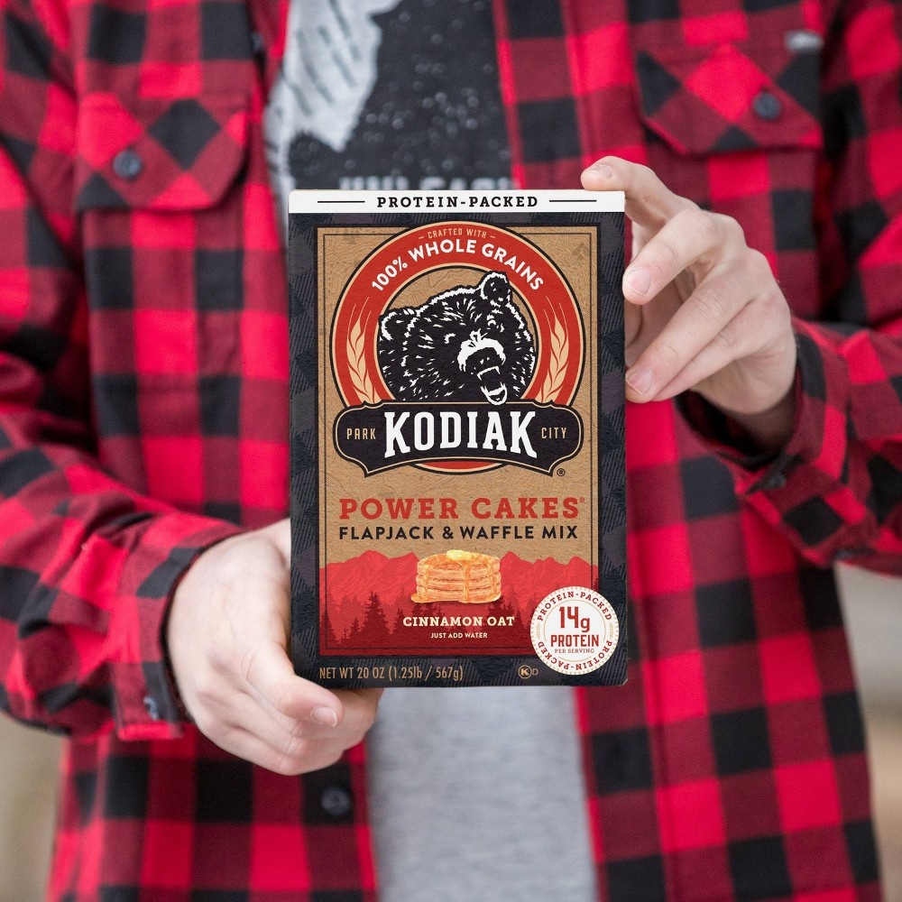 slide 4 of 6, Kodiak Cakes Kodiak Protein-Packed Flapjack & Waffle Mix Cinnamon Oat, 20 oz