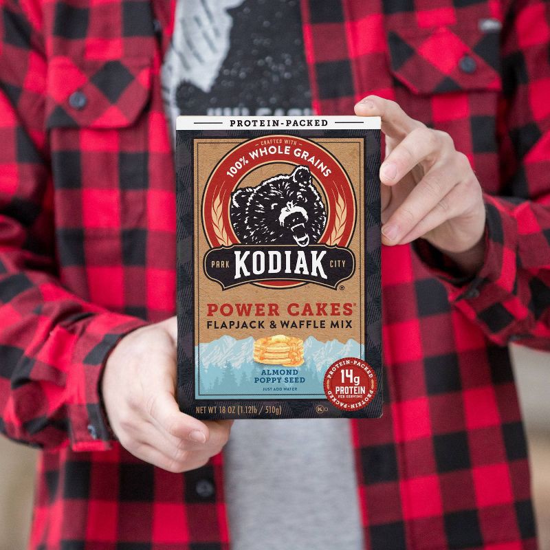 slide 6 of 6, Kodiak Cakes Kodiak Protein-Packed Flapjack & Waffle Mix Almond Poppyseed - 18oz, 18 oz