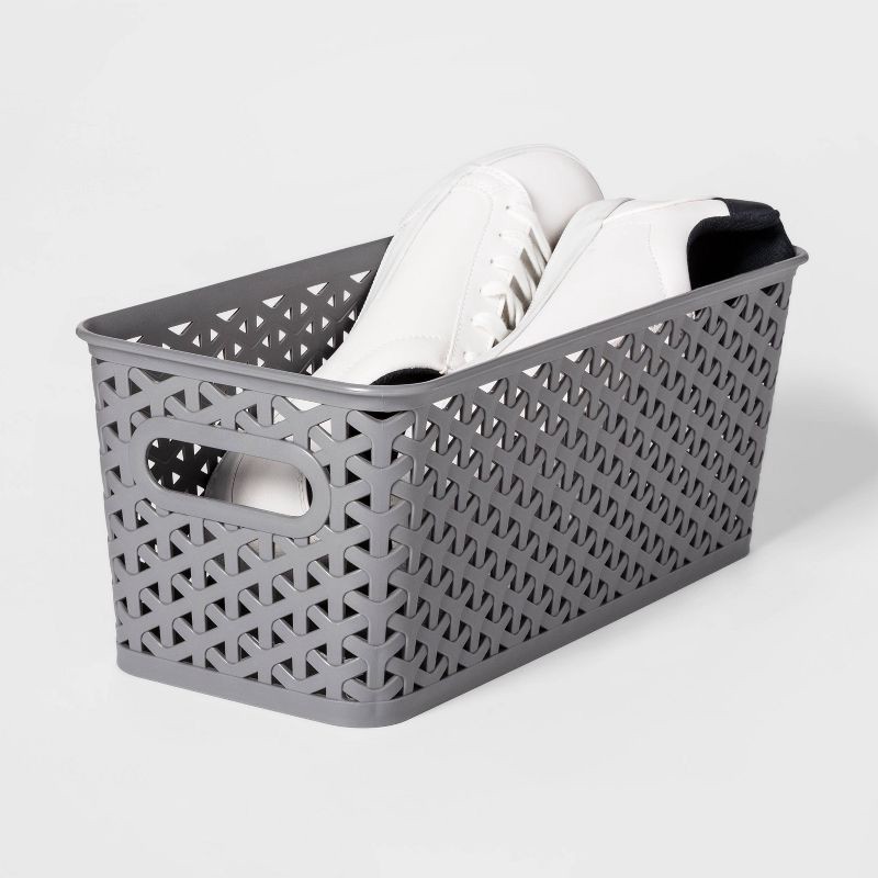 slide 2 of 6, Y-Weave Half Medium Decorative Storage Basket Gray - Brightroom™: BPA-Free Polypropylene, 5.2 Volume, 13 Inch Cube Compatible, 1 ct