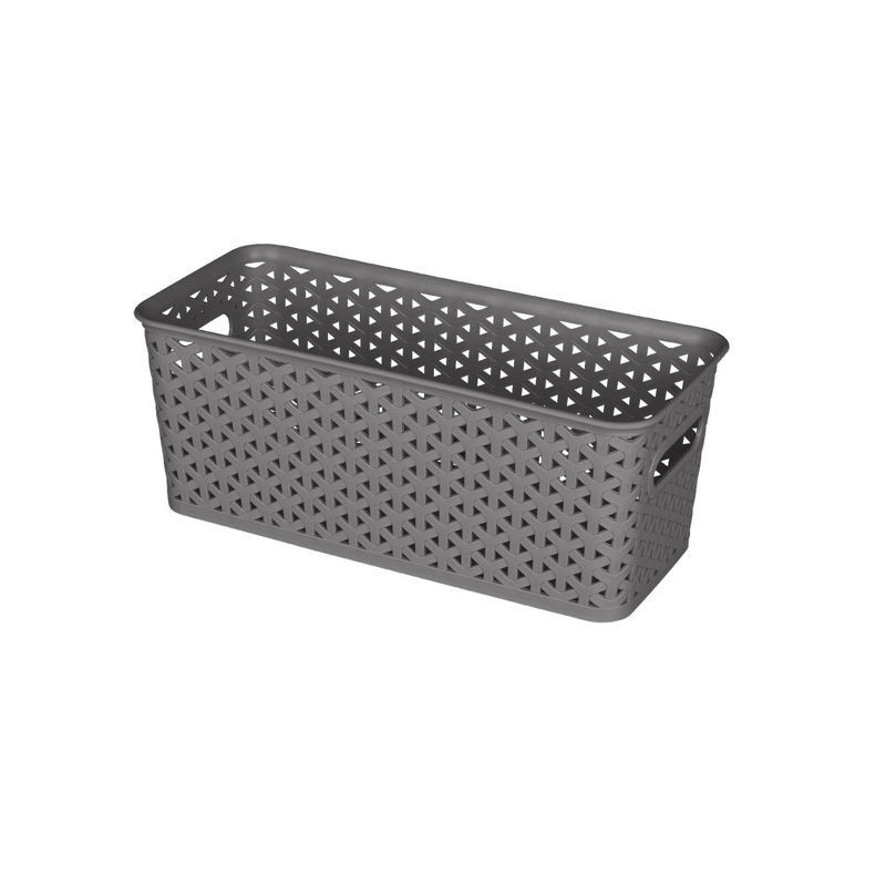 slide 1 of 6, Y-Weave Half Medium Decorative Storage Basket Gray - Brightroom™: BPA-Free Polypropylene, 5.2 Volume, 13 Inch Cube Compatible, 1 ct