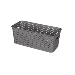 Y-Weave Half Medium Decorative Storage Basket Gray - Brightroom™: Polypropylene, 5.2 Volume, 13 Inch Cube Compatible