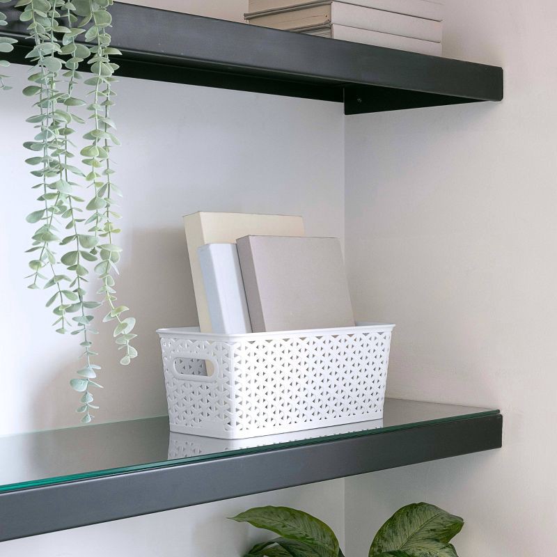 slide 3 of 6, Y-Weave Half Medium Decorative Storage Basket White - Brightroom™: BPA-Free Polypropylene, 5.2 Volume, 13 Inch Cube Compatible, 1 ct