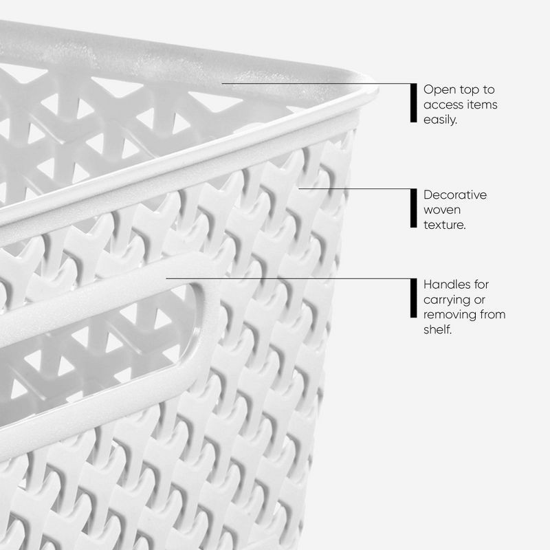 Y-Weave Medium Decorative Storage Basket White - Brightroom™