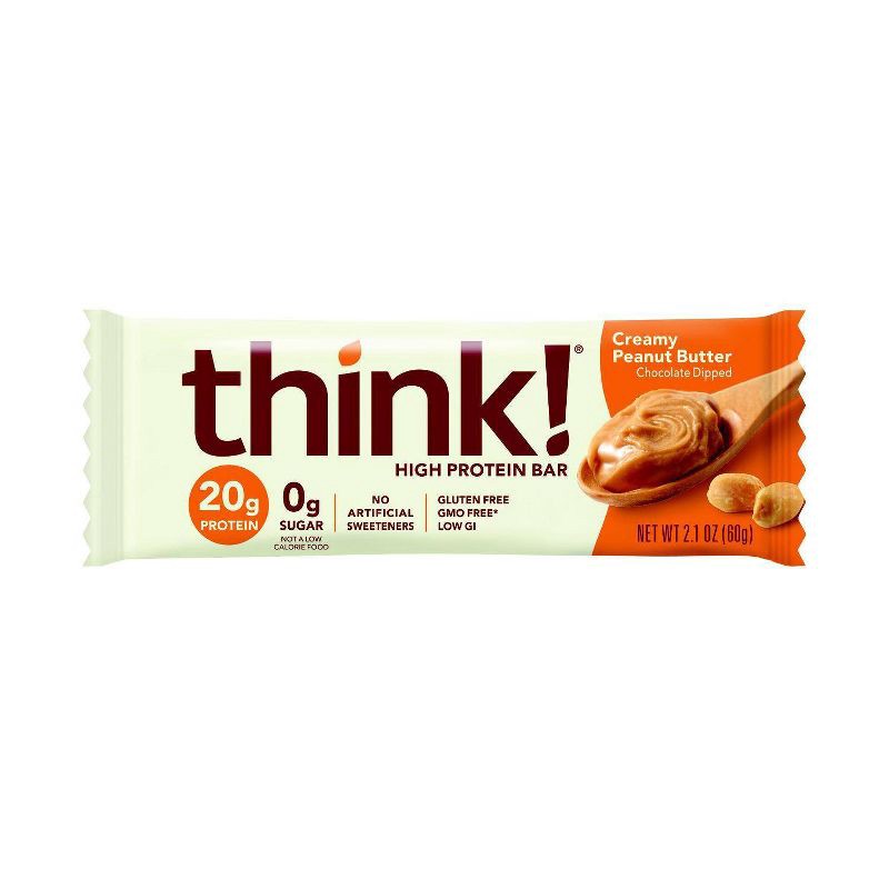 slide 2 of 9, think! Creamy Peanut Butter High Protein Bars - 20g Protein - 10.5oz/5ct, 20 gram, 10.5 oz, 5 ct