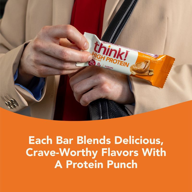 slide 5 of 9, think! Creamy Peanut Butter High Protein Bars - 20g Protein - 10.5oz/5ct, 20 gram, 10.5 oz, 5 ct