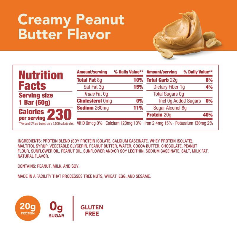 slide 8 of 9, think! Creamy Peanut Butter High Protein Bars - 20g Protein - 10.5oz/5ct, 20 gram, 10.5 oz, 5 ct