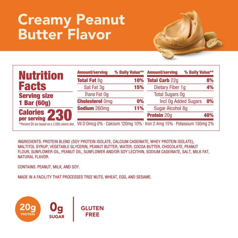 slide 8 of 8, think! High Protein Creamy Peanut Butter Bars - 5ct/10.5oz, 5 ct, 10.5 oz