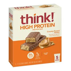 think! Creamy Peanut Butter High Protein Bars - 20g Protein - 10.5oz/5ct