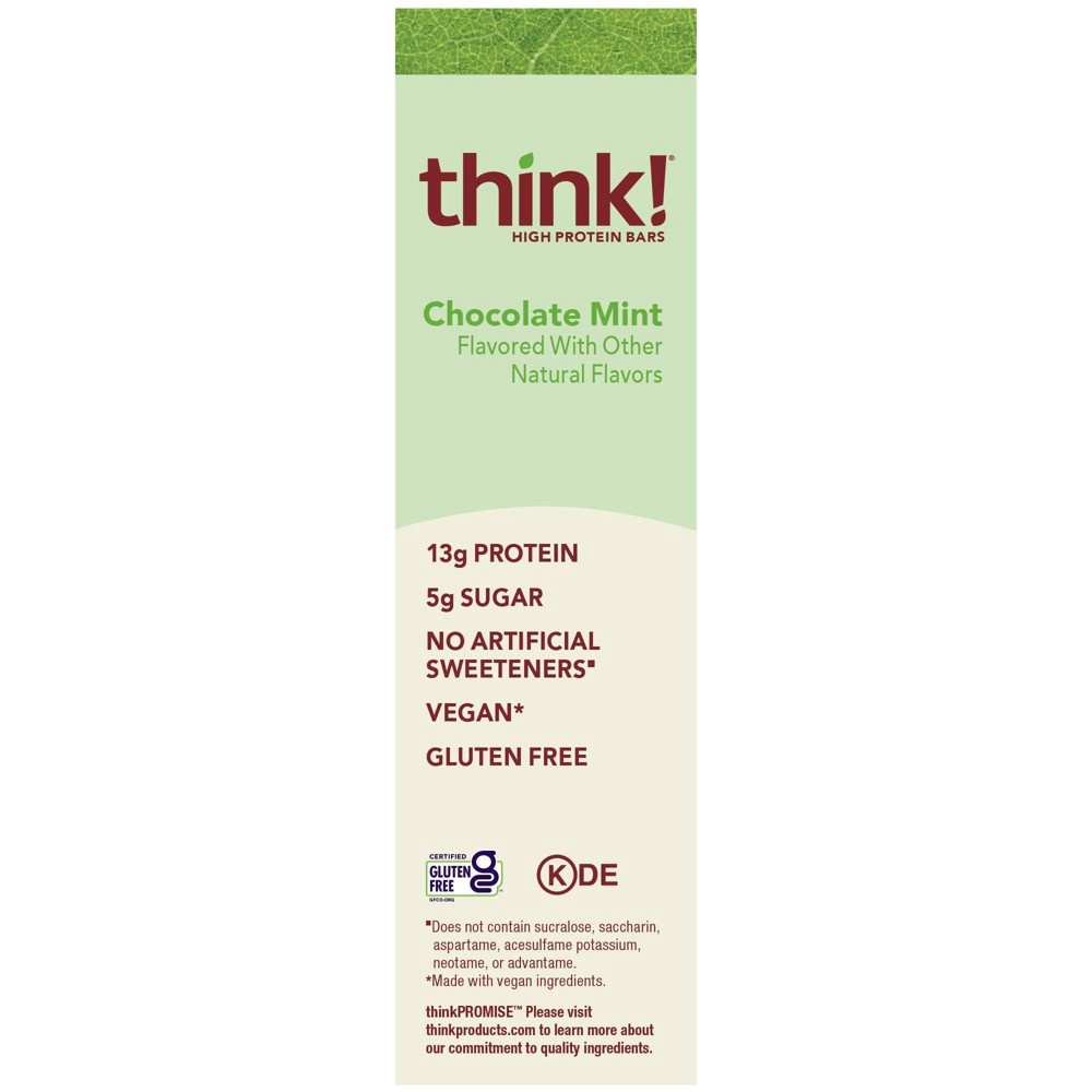 slide 4 of 4, thinkThin think! High Protein Plant Based Chocolate Mint Bars - 5ct/9.7oz, 5 ct, 9.7 oz