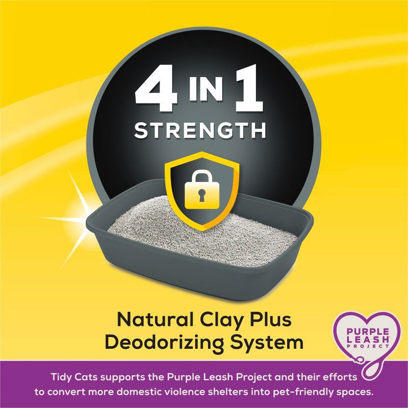 slide 3 of 9, Purina Tidy Cats 4-in-1 Strength Clumping and Low Dust Scoop Cat & Kitty Litter for Odor Control - 35lbs, 35 lb