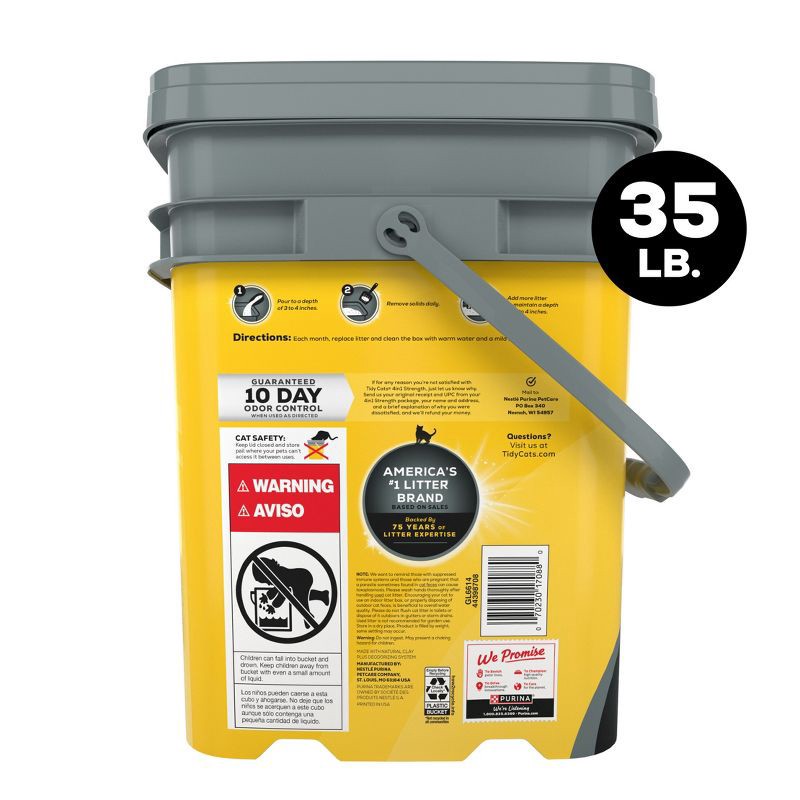 slide 7 of 9, Purina Tidy Cats 4-in-1 Strength Clumping and Low Dust Scoop Cat & Kitty Litter for Odor Control - 35lbs, 35 lb