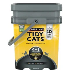 Purina Tidy Cats 4-in-1 Strength Clumping and Low Dust Scoop Cat & Kitty Litter for Odor Control - 35lbs