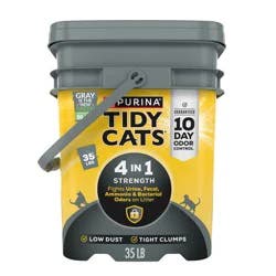 Purina Tidy Cats 4-in-1 Strength Clumping and Low Dust Scoop Cat & Kitty Litter for Odor Control - 35lbs