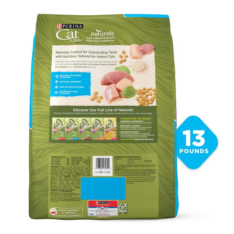 slide 9 of 12, Purina Cat Chow Naturals Indoor Chicken Flavor Dry Cat Food - 13lbs, 13 lb