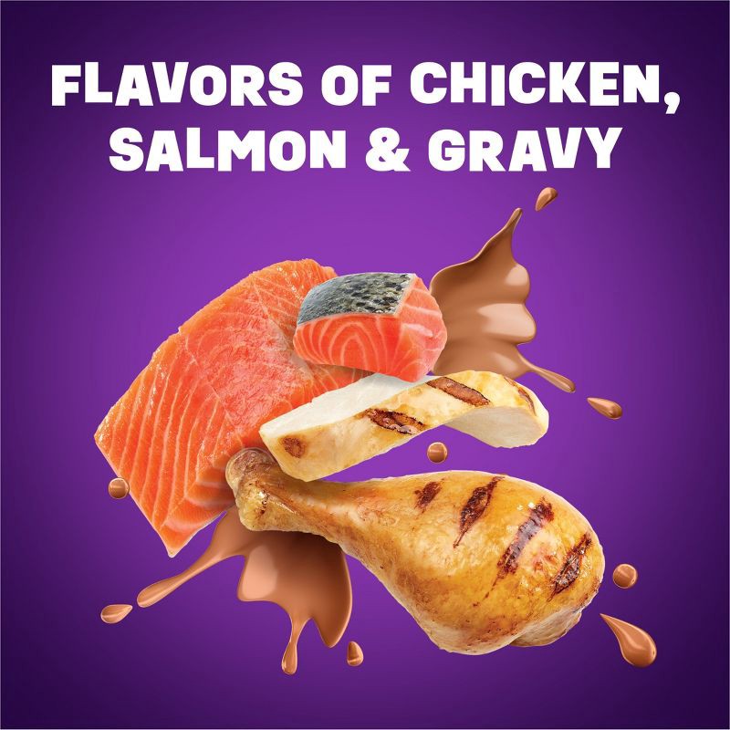 slide 5 of 14, Purina Friskies Gravy Swirlers with Flavors of Chicken, Salmon & Gravy Adult Complete & Balanced Dry Cat Food - 16lbs, 16 lb
