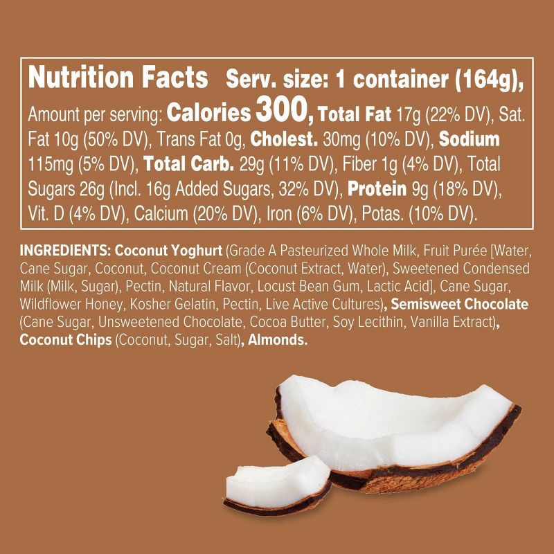 slide 5 of 7, noosa Coconut Almond Chocolate Mix-ins Aussie Style Yogurt - 9g Protein 5.8oz, 9 gram, 5.8 oz