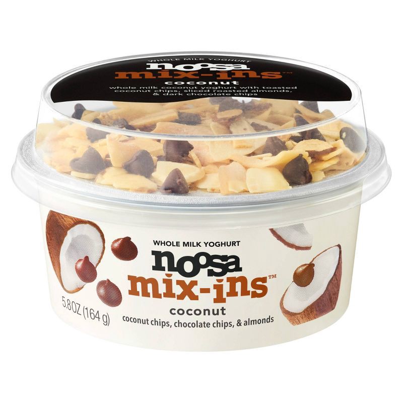 slide 1 of 7, noosa Coconut Almond Chocolate Mix-ins Aussie Style Yogurt - 9g Protein 5.8oz, 9 gram, 5.8 oz