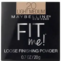 MaybellineFit Me Loose Powder - 20 Light Medium - 0.7oz: Natural Finish, Shine Control, Blendable, Long Lasting