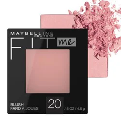 Maybelline FitMe Blush - 20 Mauve - 0.16oz: Noncomedogenic, Medium Coverage, Multi-Skin Type Suitable
