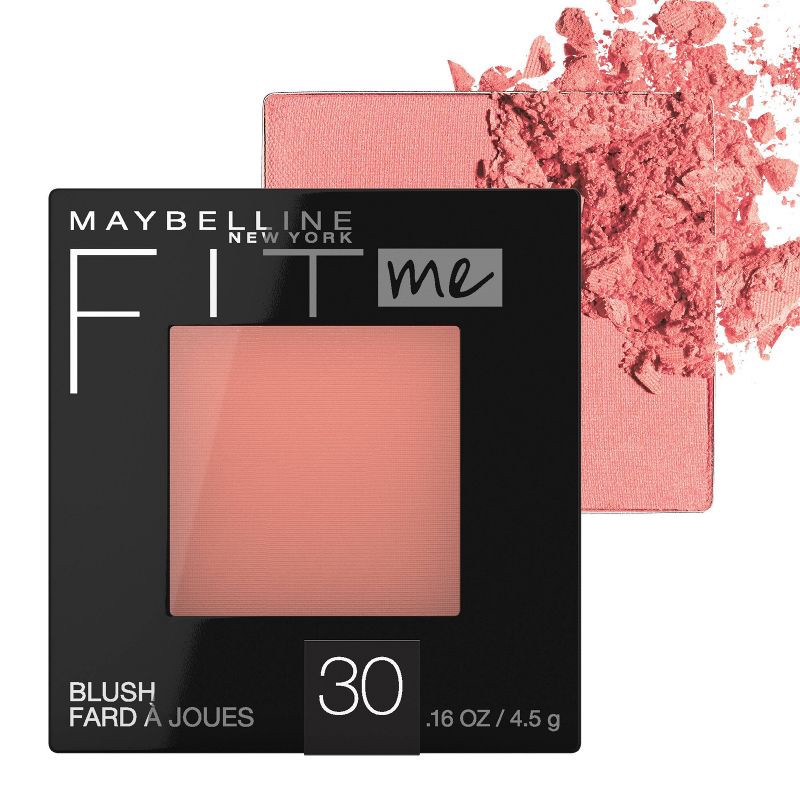 slide 1 of 6, MaybellineFitMe Blush - 30 Rose - 0.16oz: Natural Sheer Finish, Pressed Powder, Non-Comedogenic, For All Skin Types, 0.16 oz