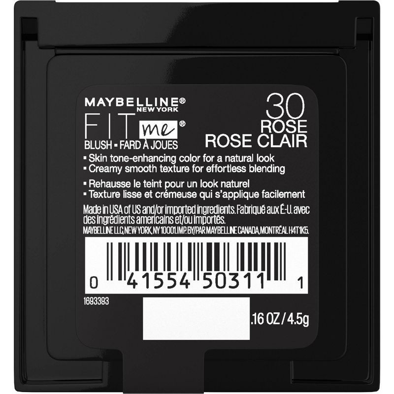 slide 6 of 6, MaybellineFitMe Blush - 30 Rose - 0.16oz: Natural Sheer Finish, Pressed Powder, Non-Comedogenic, For All Skin Types, 0.16 oz