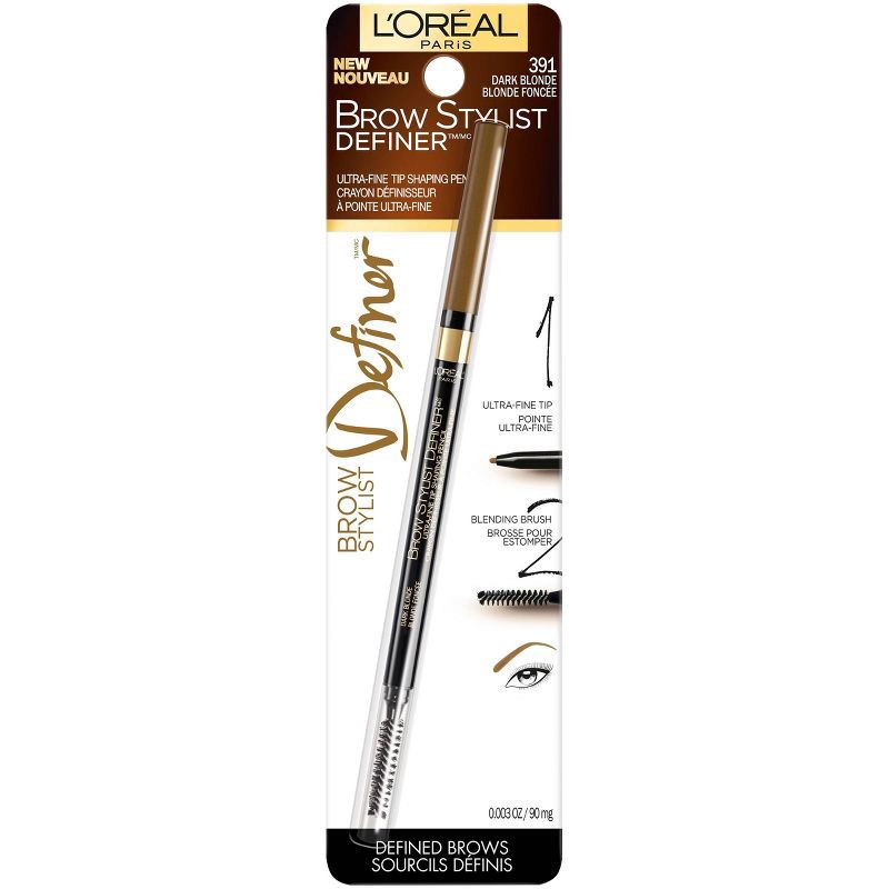 slide 1 of 6, L'Oreal Paris Brow Stylist Definer Eyebrow Mechanical Pencil - 391 Dark Blonde - 0.003oz, 0.003 oz