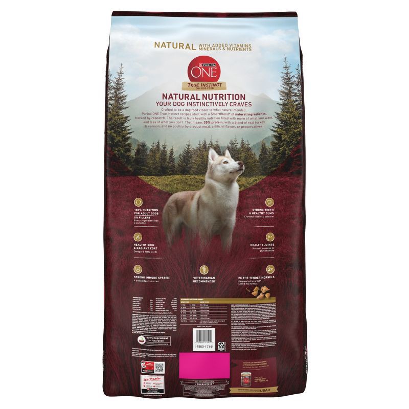 slide 2 of 11, Purina ONE SmartBlend True Instinct Natural Real Turkey & Venison Flavor Dry Dog Food - 36lbs, 36 lb