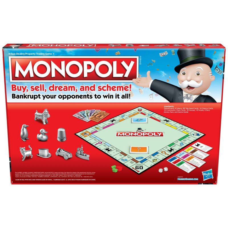 slide 5 of 9, Hasbro Monopoly Classic Board Game, 1 ct