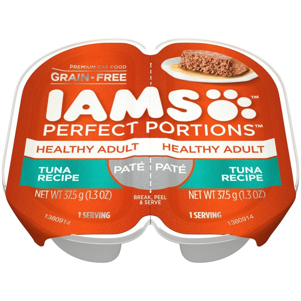 slide 4 of 4, Iams Perfect Portions Grain Free Paté Premium Wet Cat Food Tuna Recipe, 2.6 oz
