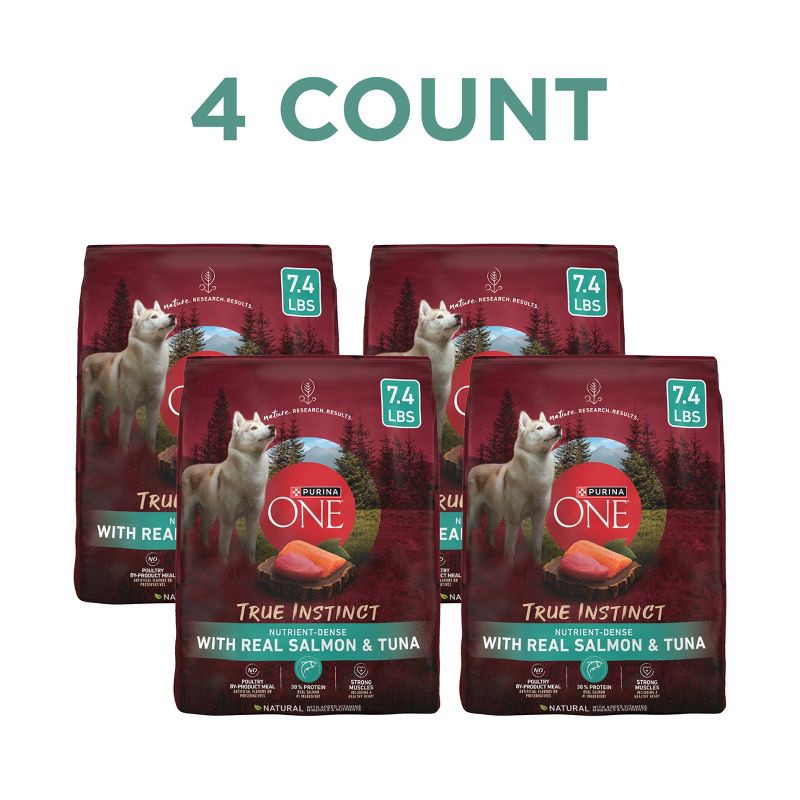 slide 2 of 12, Purina ONE SmartBlend True Instinct Natural Real Salmon & Fish Flavor Dry Dog Food - 27.5lbs, 27.5 lb