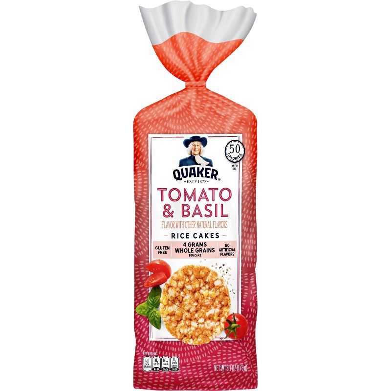 slide 1 of 5, Quaker Garden Tomato & Basil Gluten Free Large Rice Cakes - 6.1oz, 6.1 oz