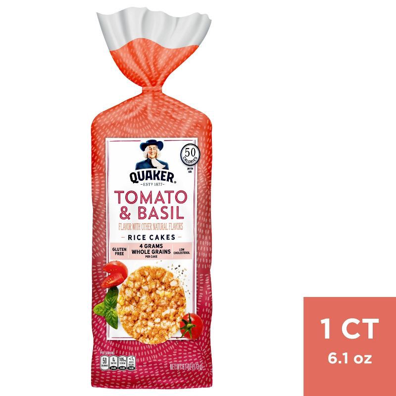 slide 1 of 3, Quaker Garden Tomato & Basil Rice Cakes - 6.1oz, 6.1 oz