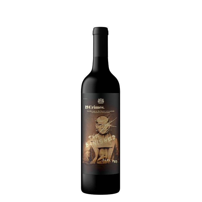 slide 1 of 5, 19 Crimes The Banished Dark Red Wine - 750ml Bottle, 750 ml
