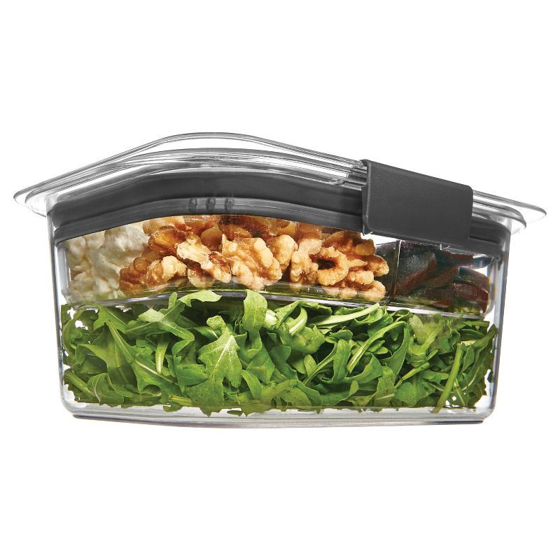 slide 2 of 6, Rubbermaid 4.7 Cup Brilliance Food Storage Container 5pc Set: BPA-Free, Clear, Microwave & Dishwasher Safe, 5 ct