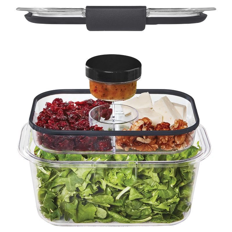 slide 3 of 6, Rubbermaid 4.7 Cup Brilliance Food Storage Container 5pc Set: BPA-Free, Clear, Microwave & Dishwasher Safe, 5 ct