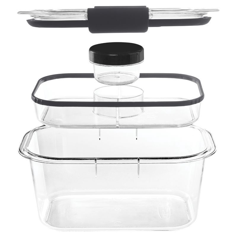 slide 5 of 6, Rubbermaid 4.7 Cup Brilliance Food Storage Container 5pc Set: BPA-Free, Clear, Microwave & Dishwasher Safe, 5 ct