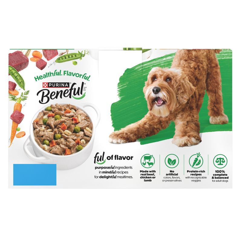 slide 3 of 16, Purina Beneful Prepared Meals Lamb, Chicken & Beef Stew Wet Dog Food - 10oz/12ct Variety Pack, 12 ct; 10 oz