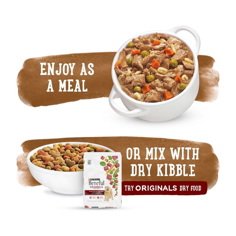 slide 12 of 16, Purina Beneful Prepared Meals Lamb, Chicken & Beef Stew Wet Dog Food - 10oz/12ct Variety Pack, 12 ct; 10 oz