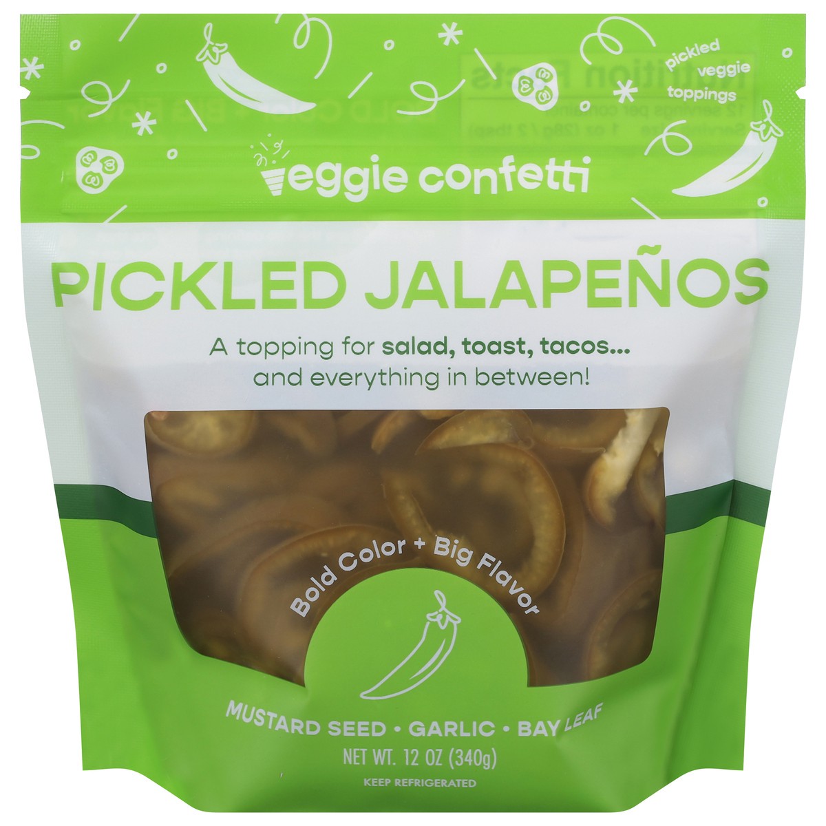 slide 1 of 9, Veggie Confetti Pickled Jalapenos, 12 oz