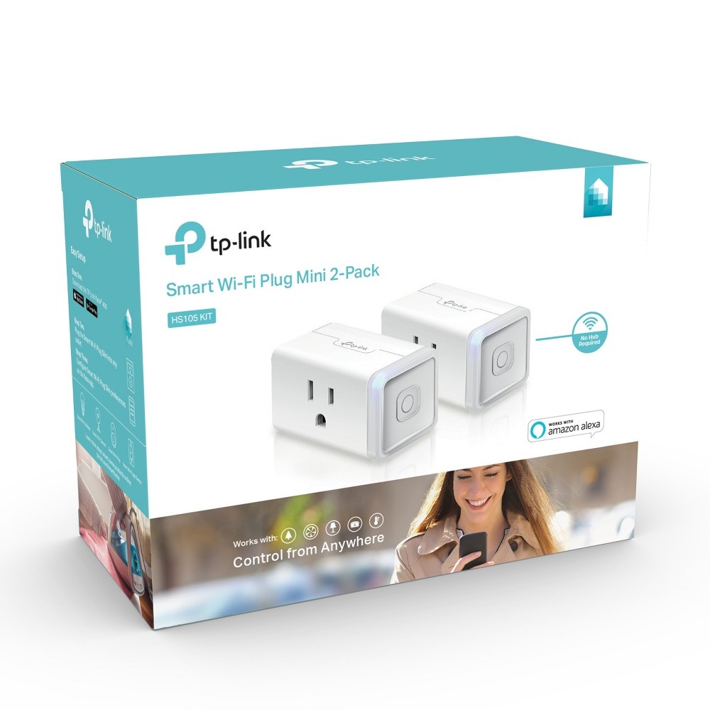 slide 5 of 5, TP-Link Wi-Fi Mini Smart Plug - White (HS105 KIT), 2 ct