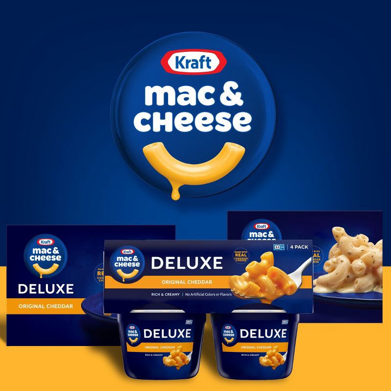slide 8 of 10, Kraft Deluxe Original Mac and Cheese Cups Easy Microwavable Dinner - 9.56oz/4ct, 9.56 oz, 4 ct
