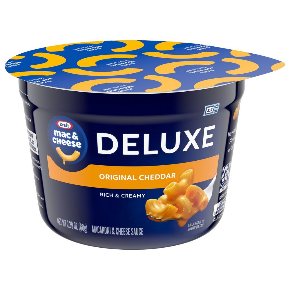 slide 7 of 15, Kraft Deluxe Original Macaroni & Cheese Dinner Pack Cups, 4 ct; 2.39 oz
