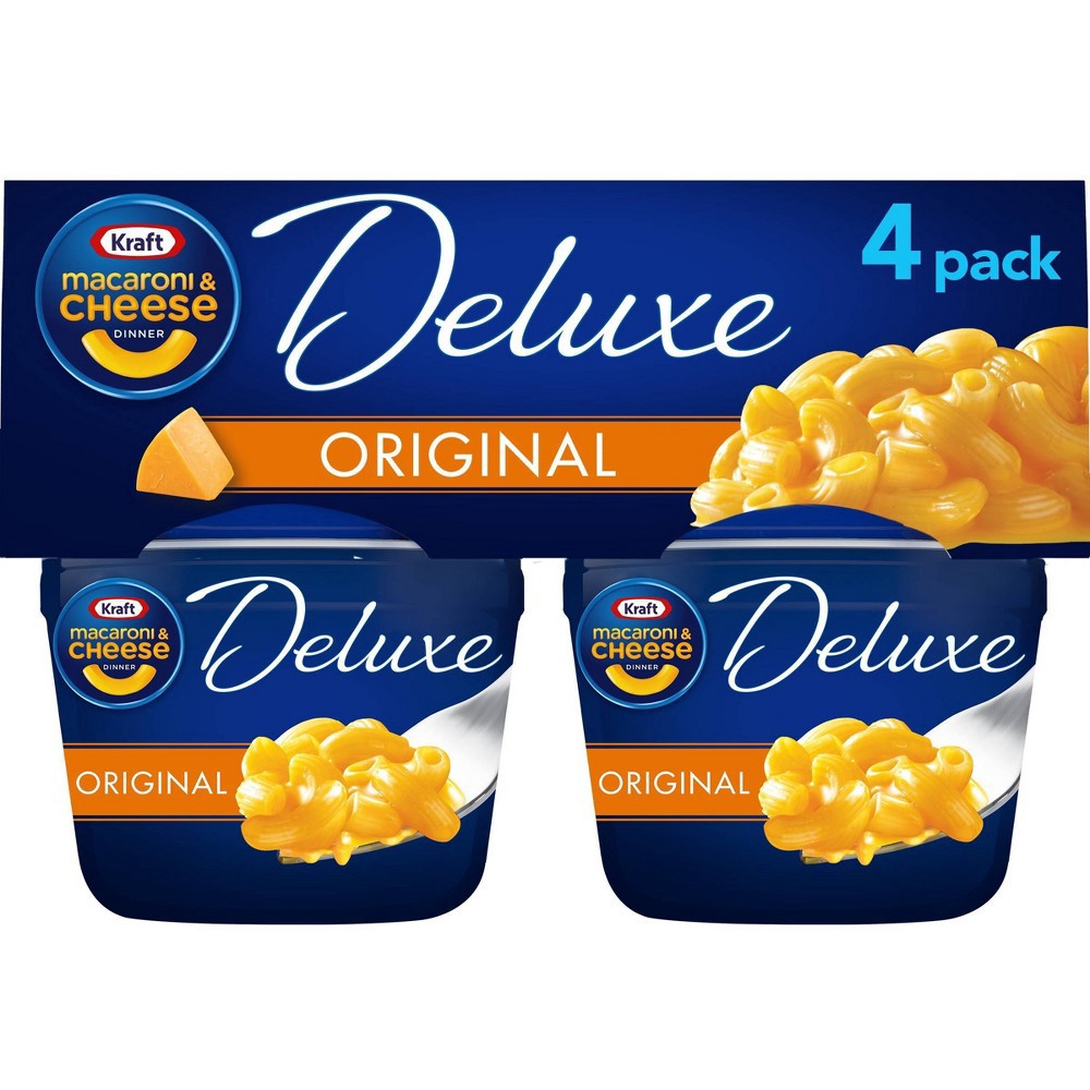slide 5 of 15, Kraft Deluxe Original Macaroni & Cheese Dinner Pack Cups, 4 ct; 2.39 oz
