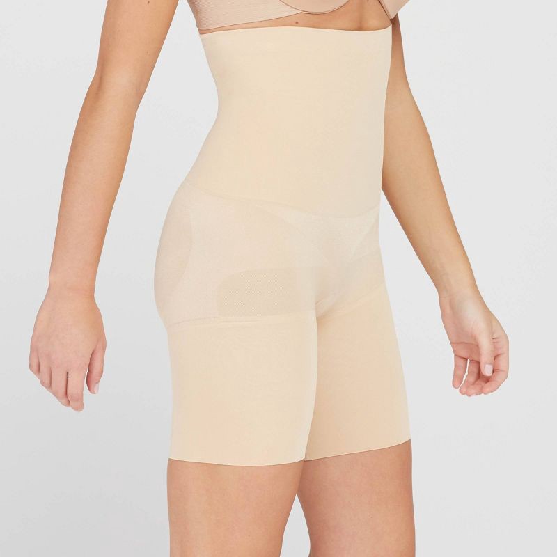 slide 4 of 5, ASSETS by SPANX Women's Remarkable Results High-Waist Mid-thigh Shaper - Light Beige L, 1 ct