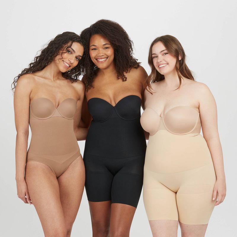 slide 3 of 5, ASSETS by SPANX Women's Remarkable Results High-Waist Mid-thigh Shaper - Light Beige L, 1 ct