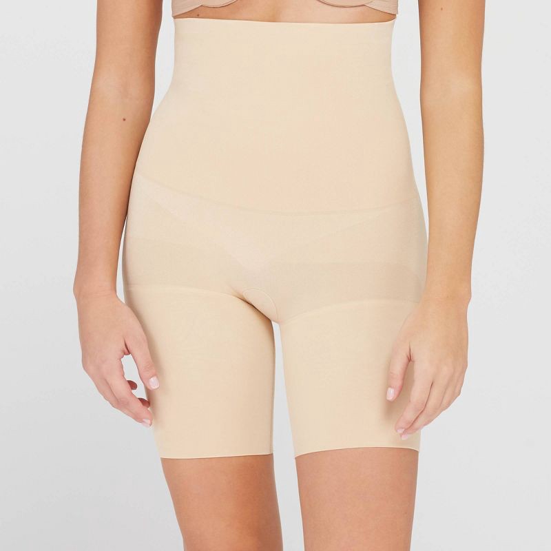 slide 1 of 5, ASSETS by SPANX Women's Remarkable Results High-Waist Mid-thigh Shaper - Light Beige L, 1 ct