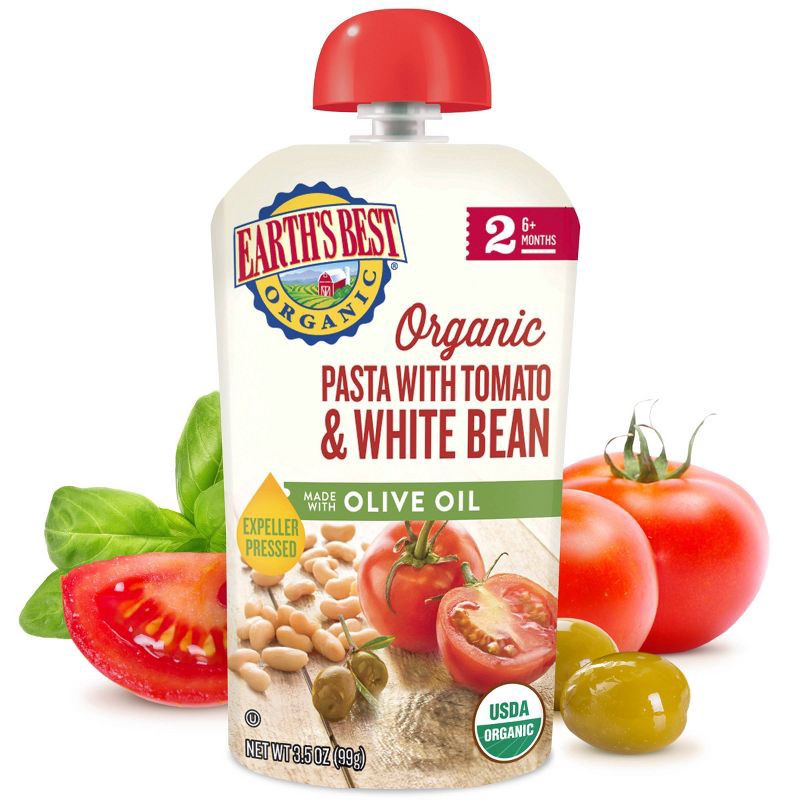 slide 2 of 3, Earth's Best Organic Pasta with Tomato White Bean & Olive Oil - 3.5oz, 3.5 oz