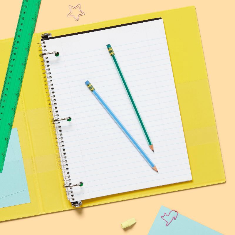 slide 2 of 3, 1" 3 Ring Binder Clear View Yellow - up&up™, 1 ct